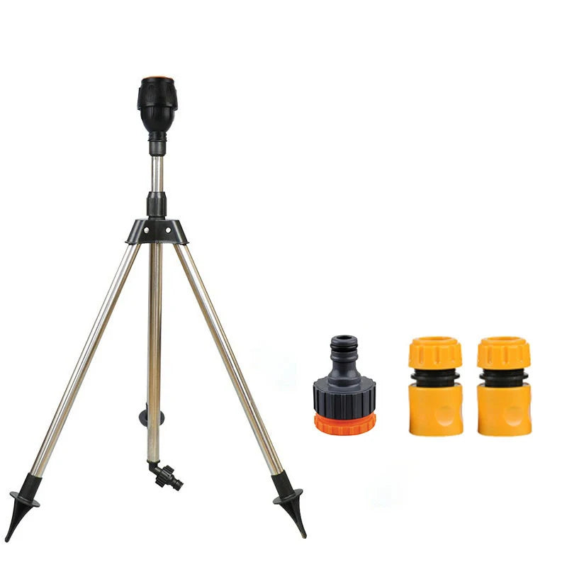 360-Degree Automatic Garden Sprinkler with Stainless Steel Tripod Set