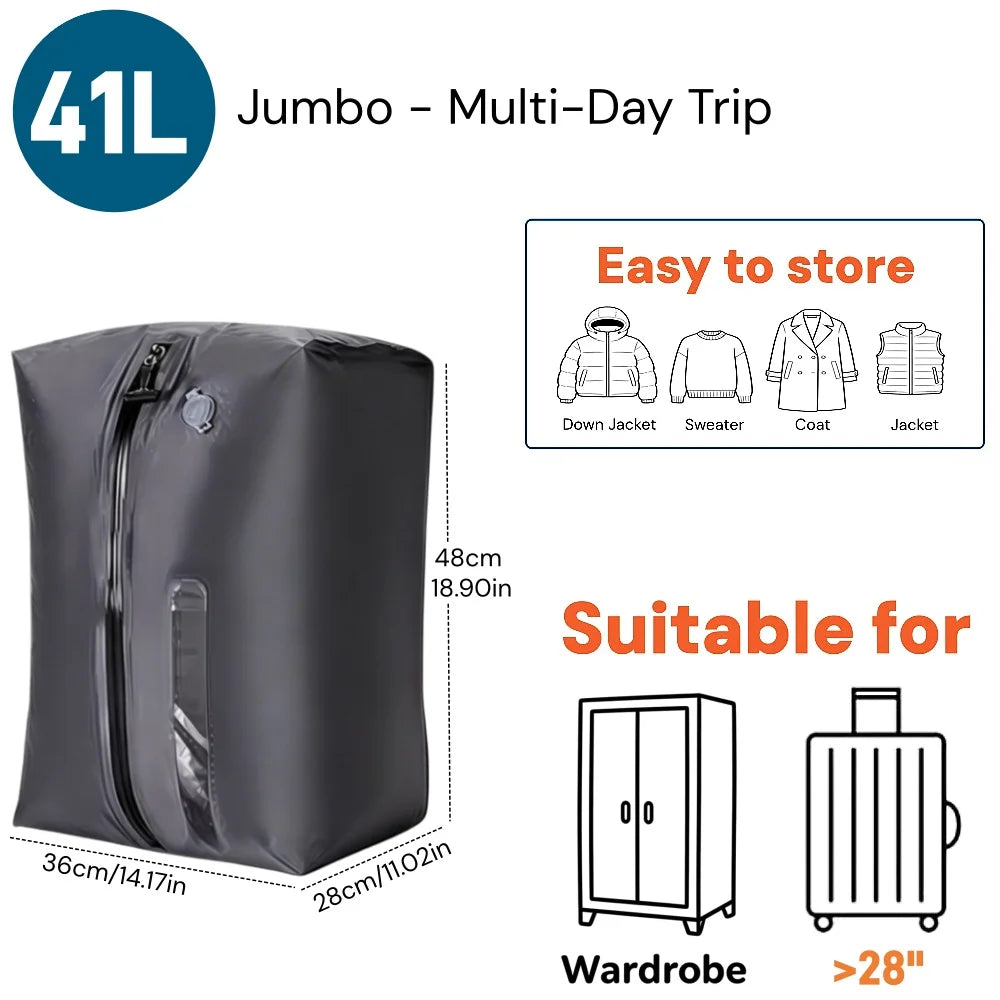 Vabena IP67 Waterproof Travel Vacuum Storage Bags - Compression Packing Cubes 17L/34L