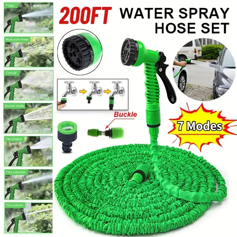 Vabena Expandable Garden Hose 25-200FT - Lightweight, Durable & Kink-Free with 7-Way Spray Nozzle