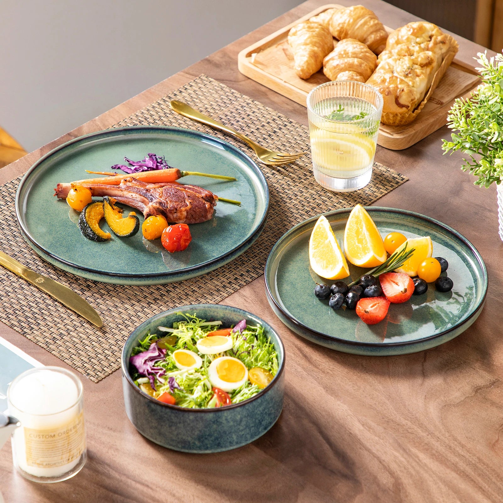 vancasso Reactive Glaze Stoneware Dinner Set - 12/24 Piece Dinnerware