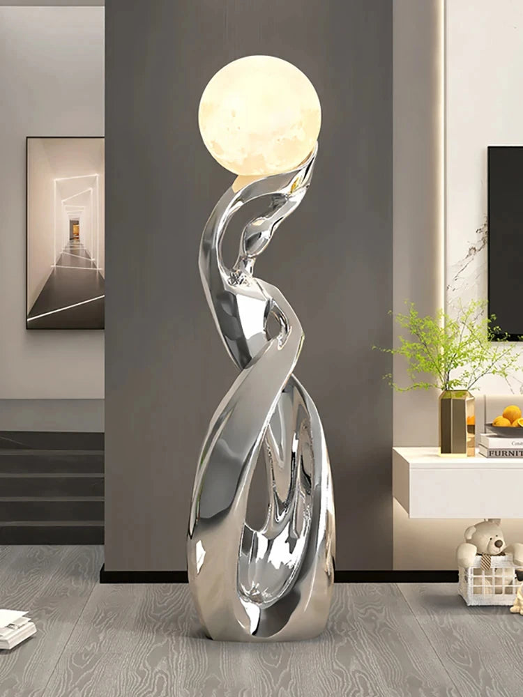 Nordic Abstract Luminous Floor Sculpture | Artistic Illumination