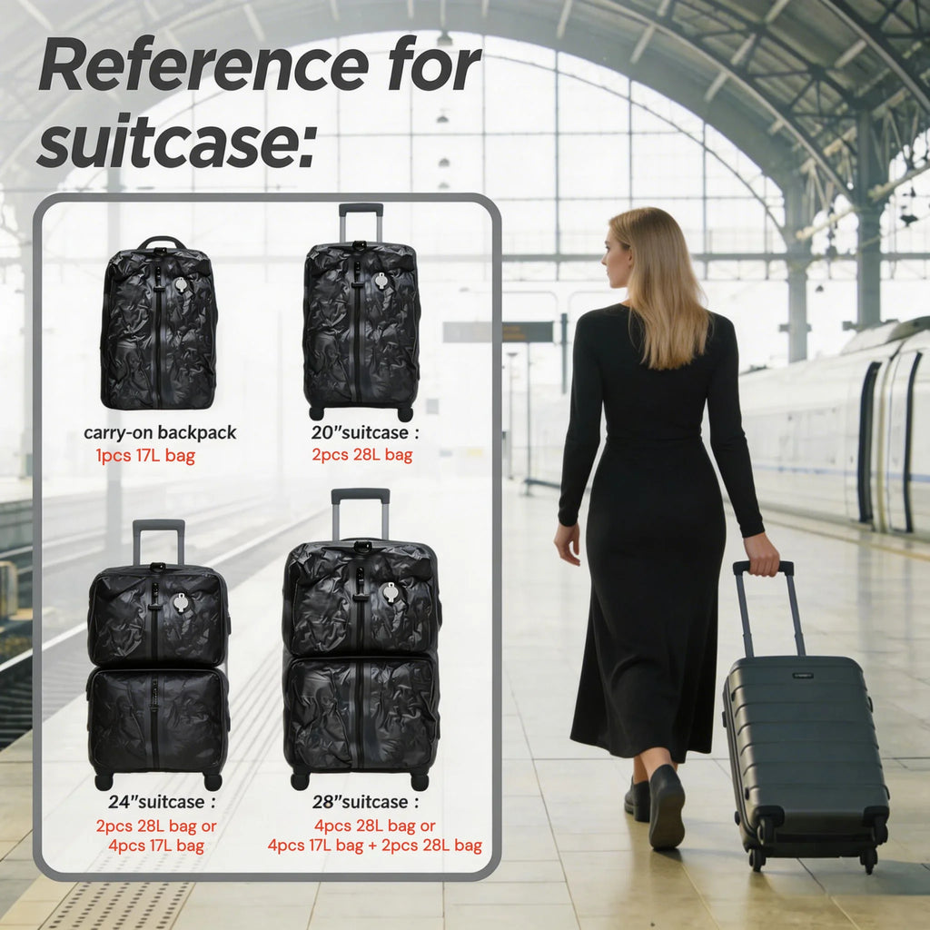 Vabena IP67 Waterproof Travel Vacuum Storage Bags - Compression Packing Cubes 17L/34L
