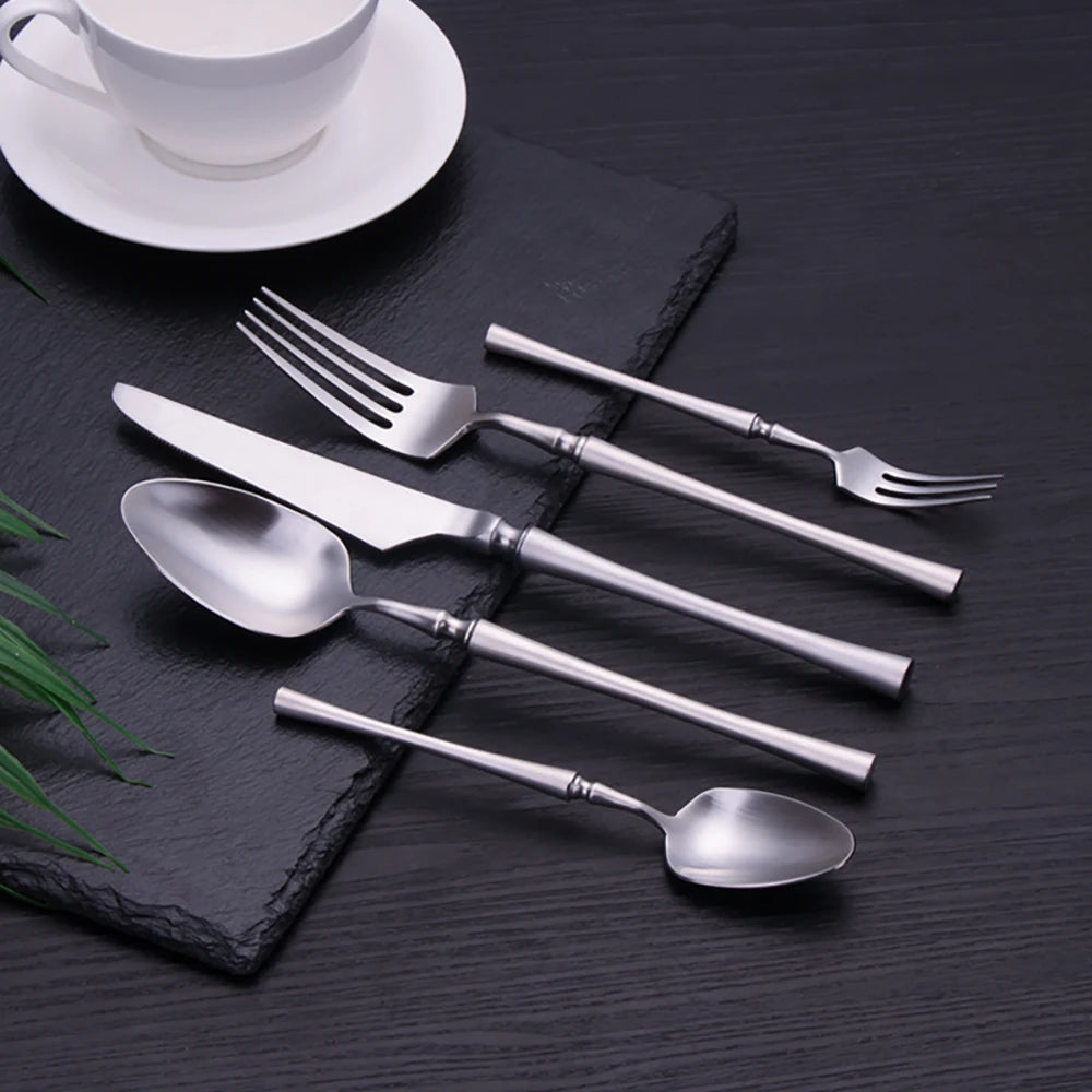 Elegant Gold Cutlery Set | Stainless Steel Dinnerware (10-30 Pcs)