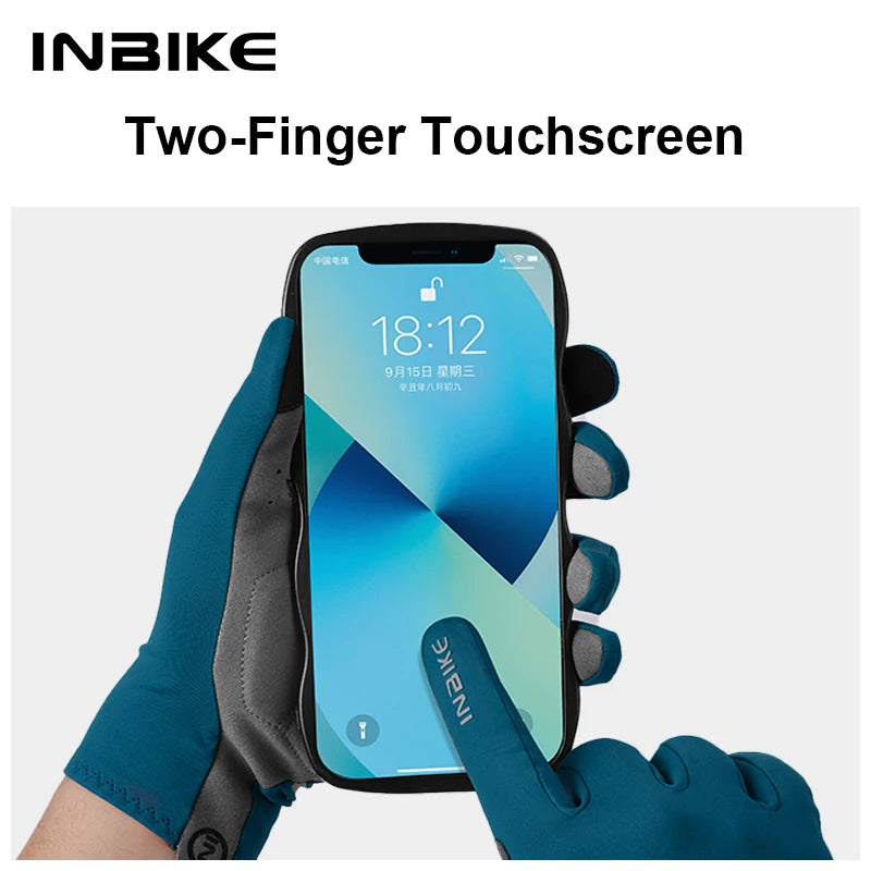 INBIKE Full Finger Touch Screen Cycling Gloves - MTB Road Bike Spring Summer