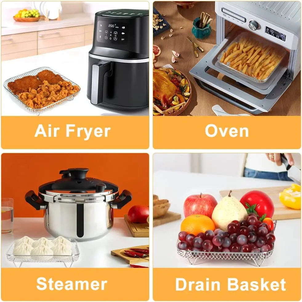 Crispy Chips Non-Stick Baking Basket Tray | Oven Fryer Mesh Pan