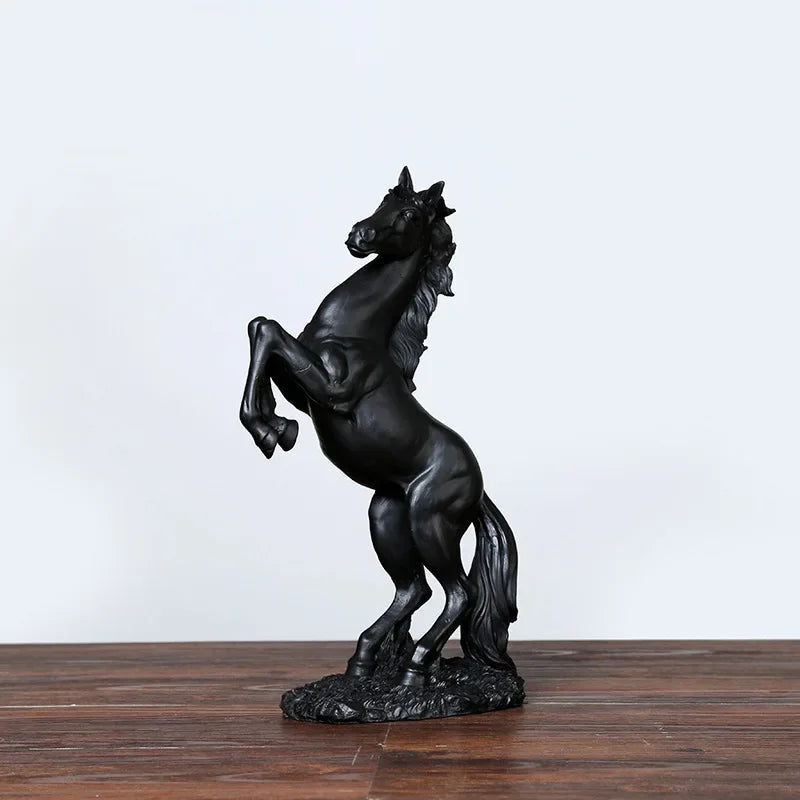 Golden White Black Horse Statue | Nordic Abstract Home Decor Sculpture