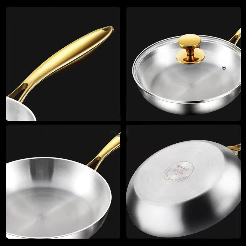 316 Stainless Steel Nonstick Frying Wok Pan - Induction & Gas Stove Ready Cookware