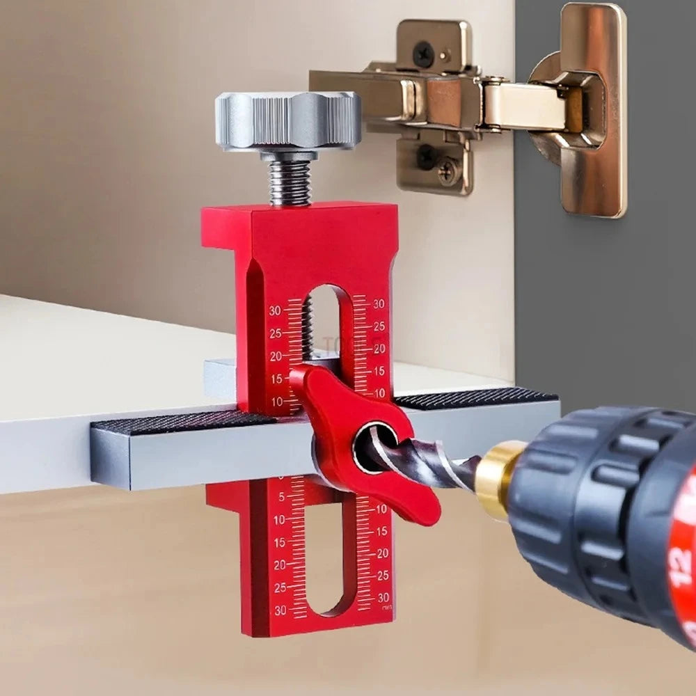 Cabinet Door Leveling & Installation Jig - 2-in-1 Positioning & Drilling Tool