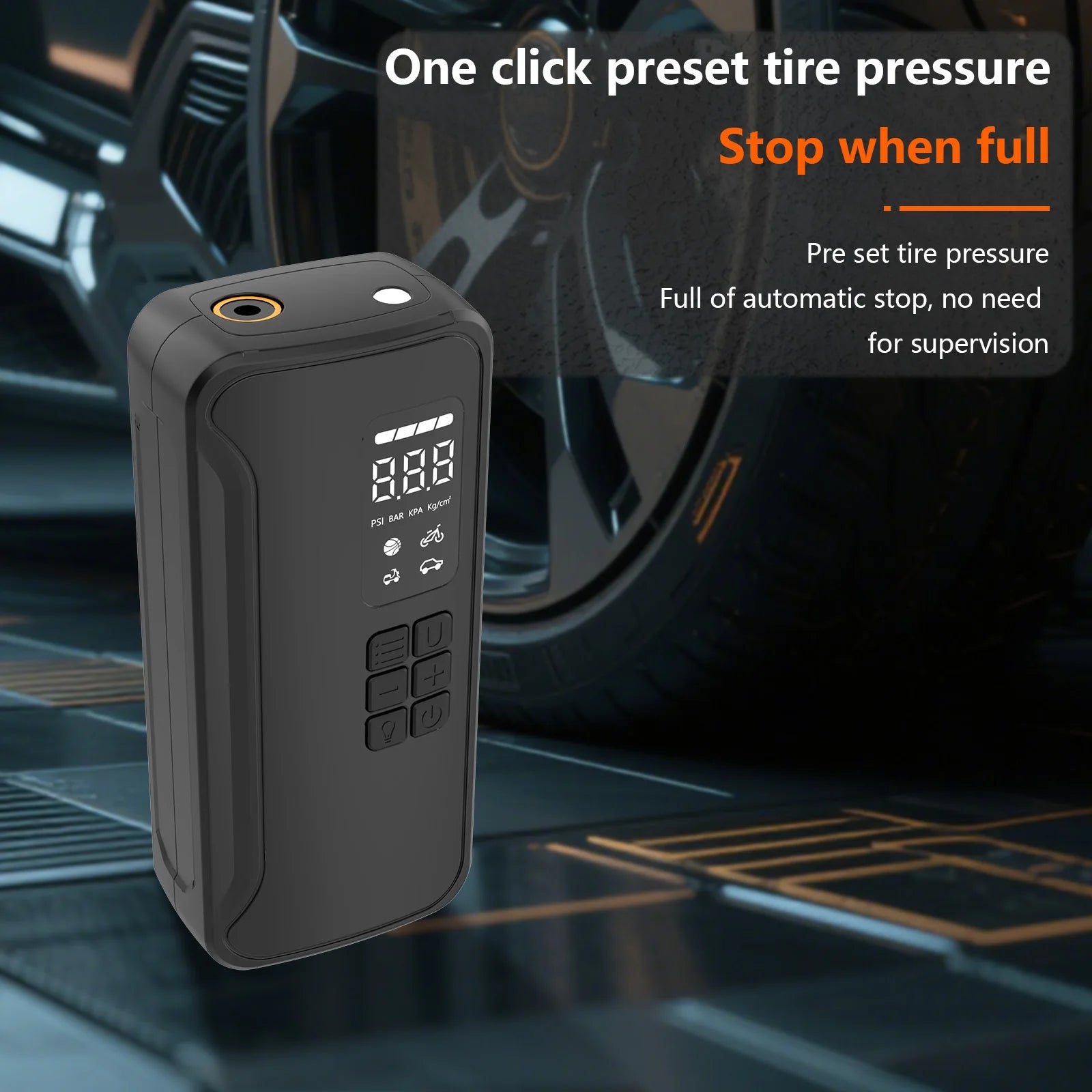 Portable Wireless 150psi Tire Inflator with Digital Display