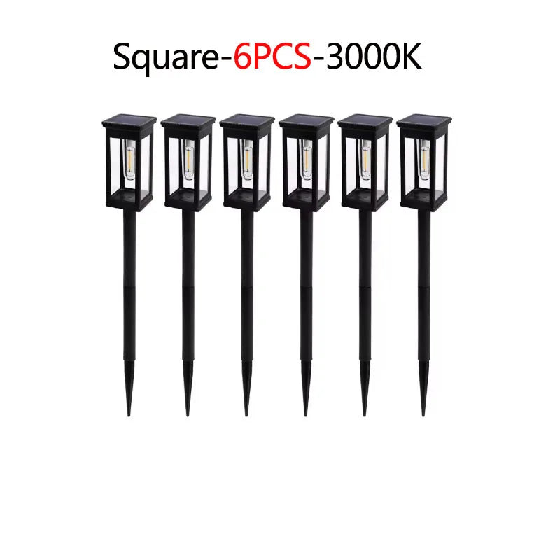 Retro Solar Pathway Lights | Warm Garden LED Decor