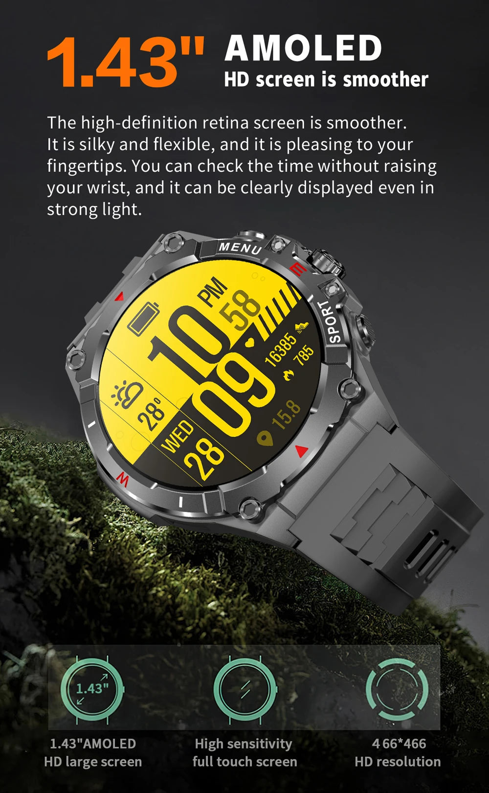 COLMI V76 GPS Smartwatch | Ultra AMOLED & Bluetooth Call