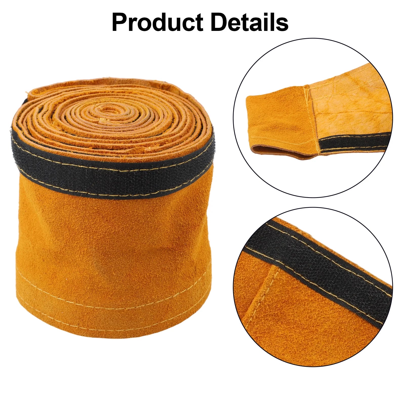Flame Retardant Leather Welding Cable Sleeve 3.5m - TIG, MIG, Plasma Torch Protection