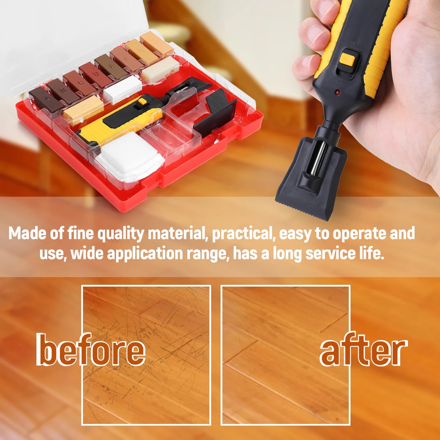 Laminate & Worktop Repair Kit - Wax System for Floors, Chips, Scratches