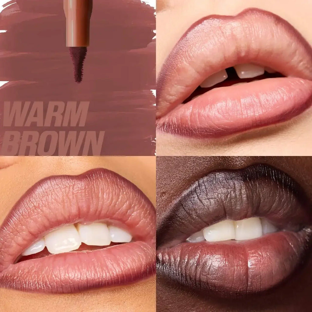 Vabena Velvet Brown Lip Liner Pencil - Matte, Waterproof & Non-Stick Lip Contour