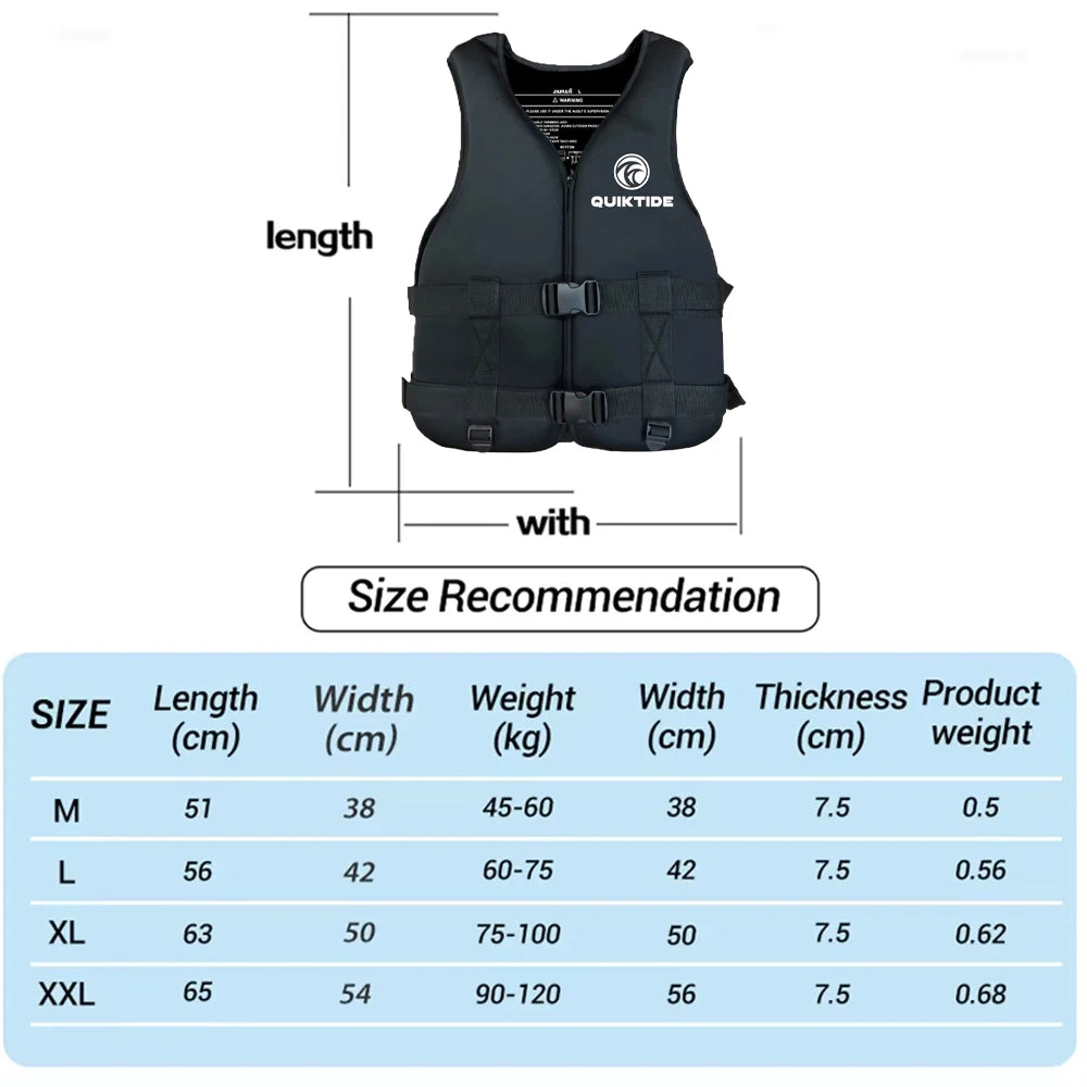 Vabena Neoprene Life Jacket for Water Sports | Adult Children Buoyancy Vest