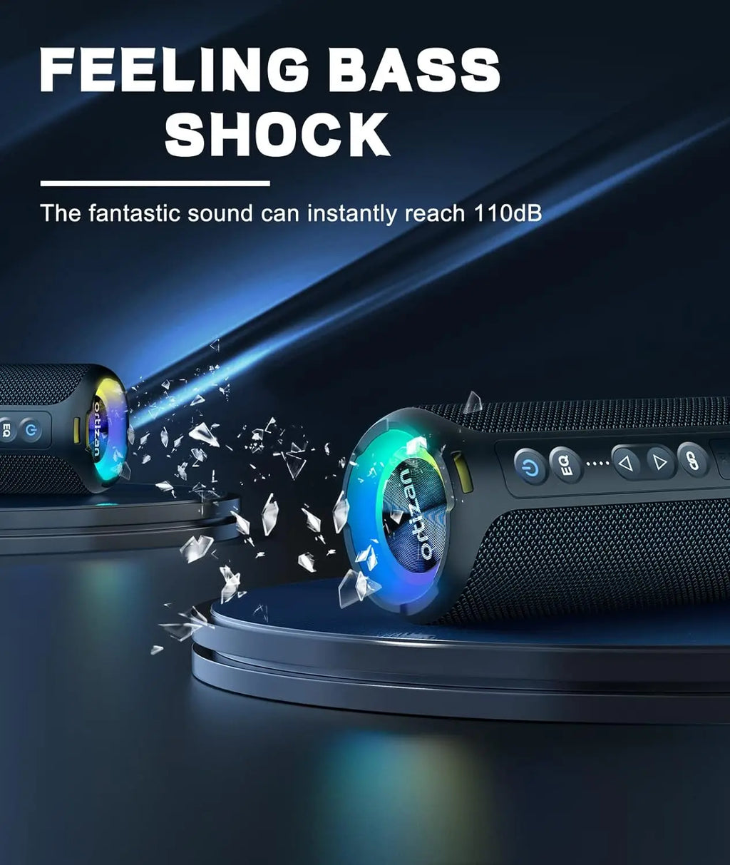 Ortizan 40W Enhanced Bass IP7 Waterproof Outdoor Bluetooth Speaker