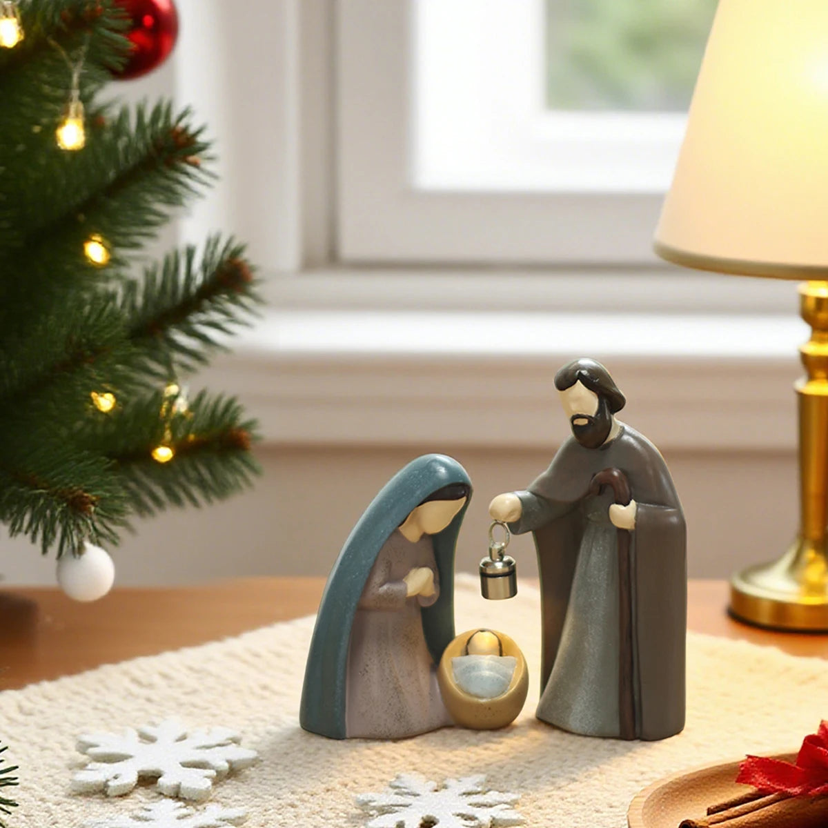 Luminous Nativity Scene Ornament Set - Holiday Decor
