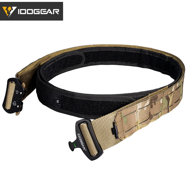 IDOGEAR 2-Inch Tactical Belt with Quick Release Buckle & MOLLE Laser Cut