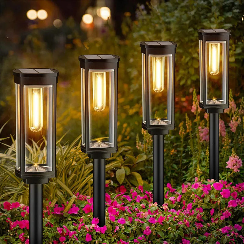 Retro Solar Pathway Lights | Warm Garden LED Decor
