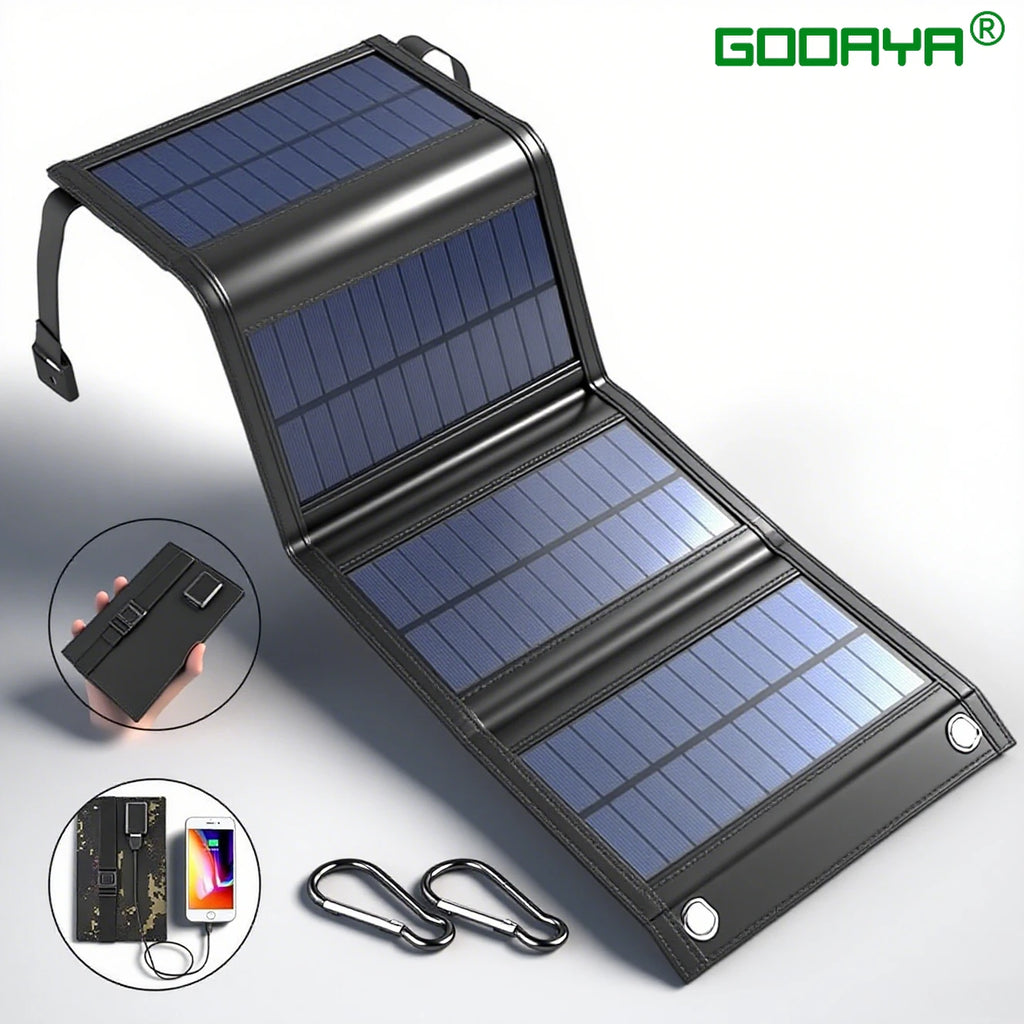 100W 4-Fold Portable Solar Panel - Fast USB Power Charger for Outdoors & Travel