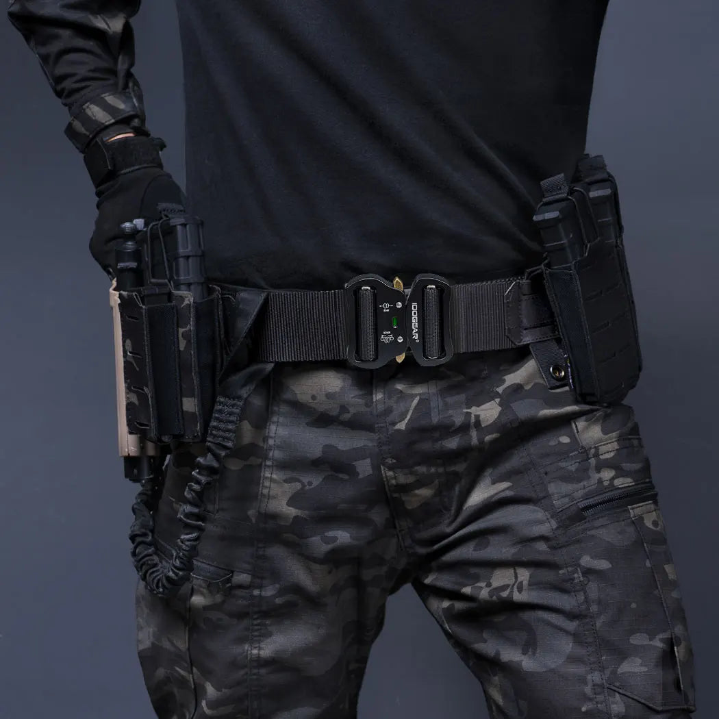 IDOGEAR 2-Inch Tactical Belt with Quick Release Buckle & MOLLE Laser Cut