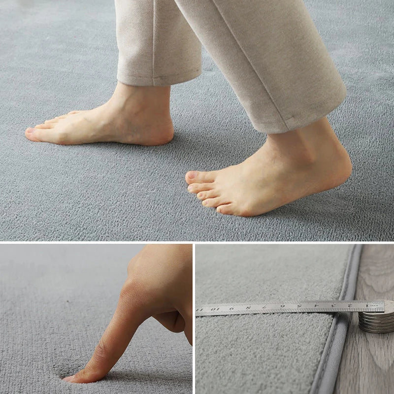 VIKAMA Modern Coral Velvet Carpet - Soft Non-Slip Living Room & Bedroom Mat