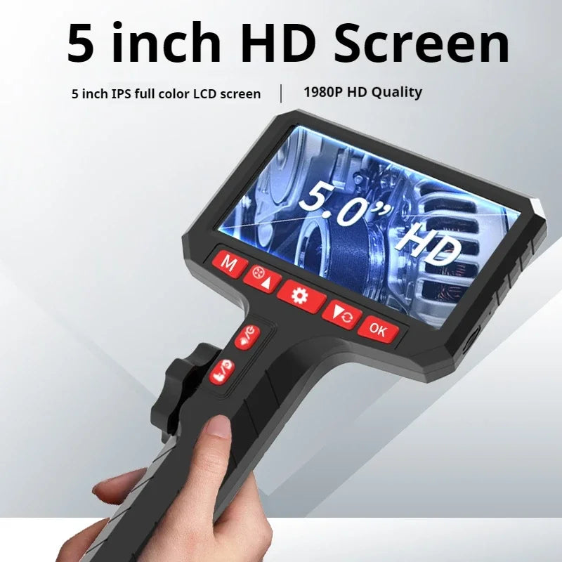 3.9mm HD Two-Way Rotary Industrial Endoscope Camera with 5.0" Display