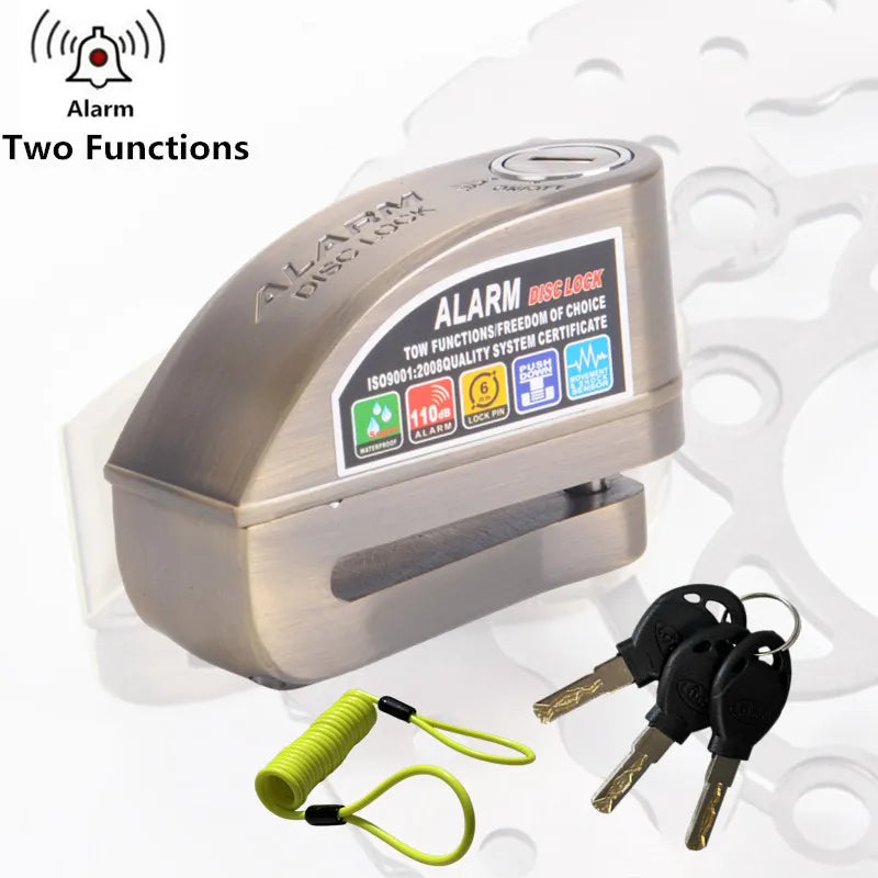 Falante Motorcycle Disc Brake Alarm Lock - Waterproof Anti-Theft Security for Bikes