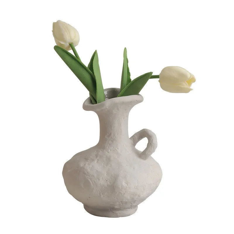 Nordic Ceramic Hydroponic Flower Pot Vase - White Table & Bathroom Decor