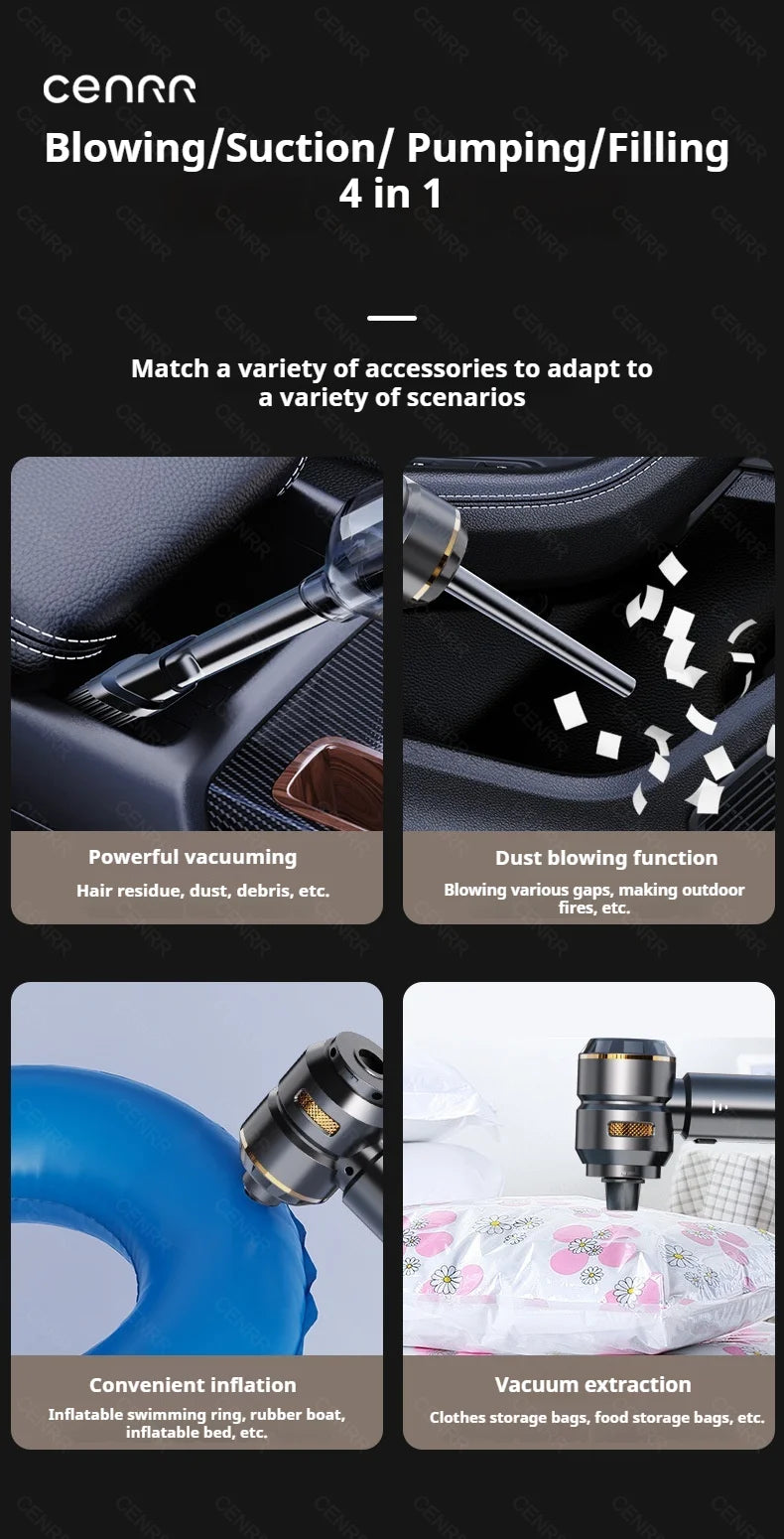 CENRR 998000PA Powerful Portable Wireless Car Vacuum & Robot