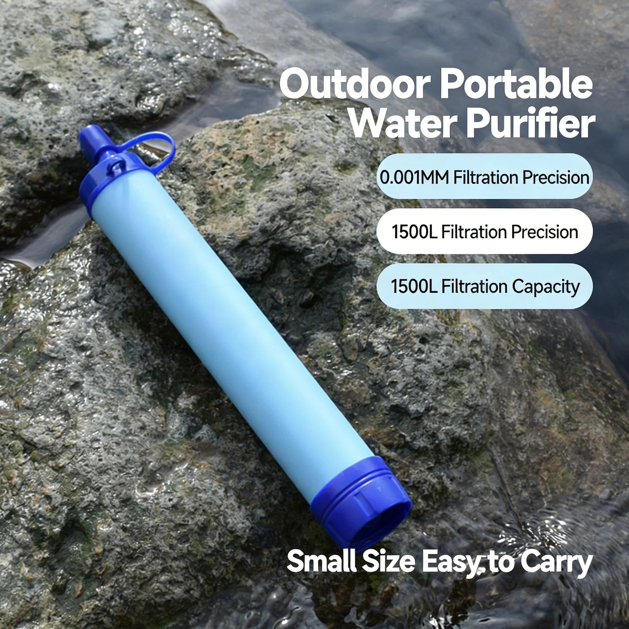 Outdoor Water Purifier Survival Filter for Camping Hiking Emergencies