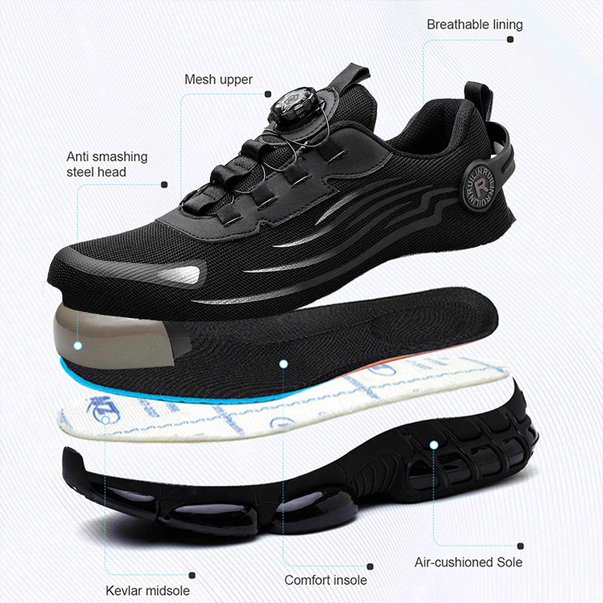 Manlegu Tough Safety Shoes - Ultimate Slip Resistance & Protection