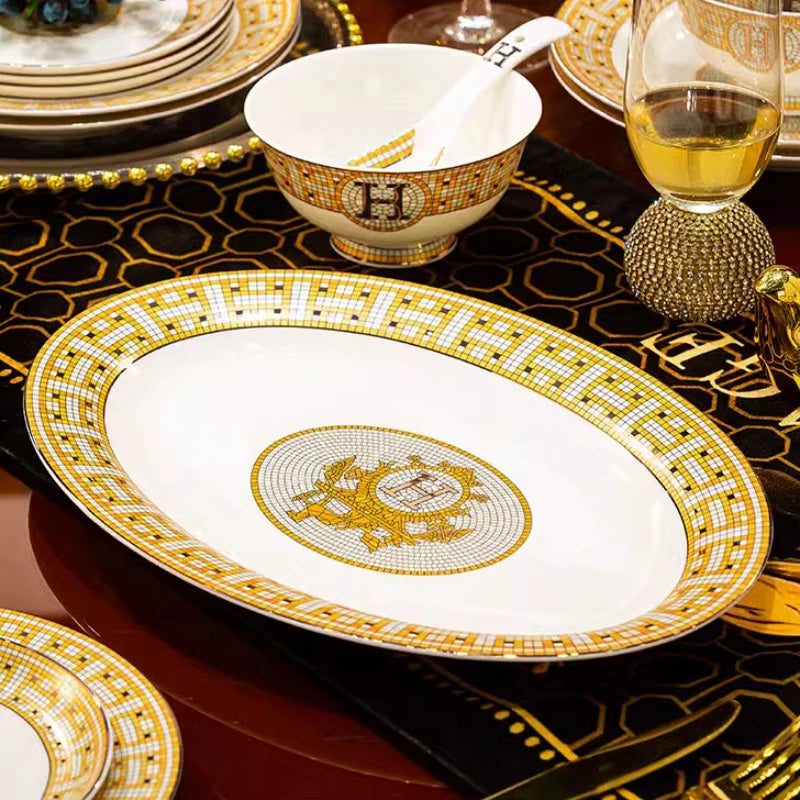 Vabena Luxury Bone China Dinnerware Set - Elegant Dining