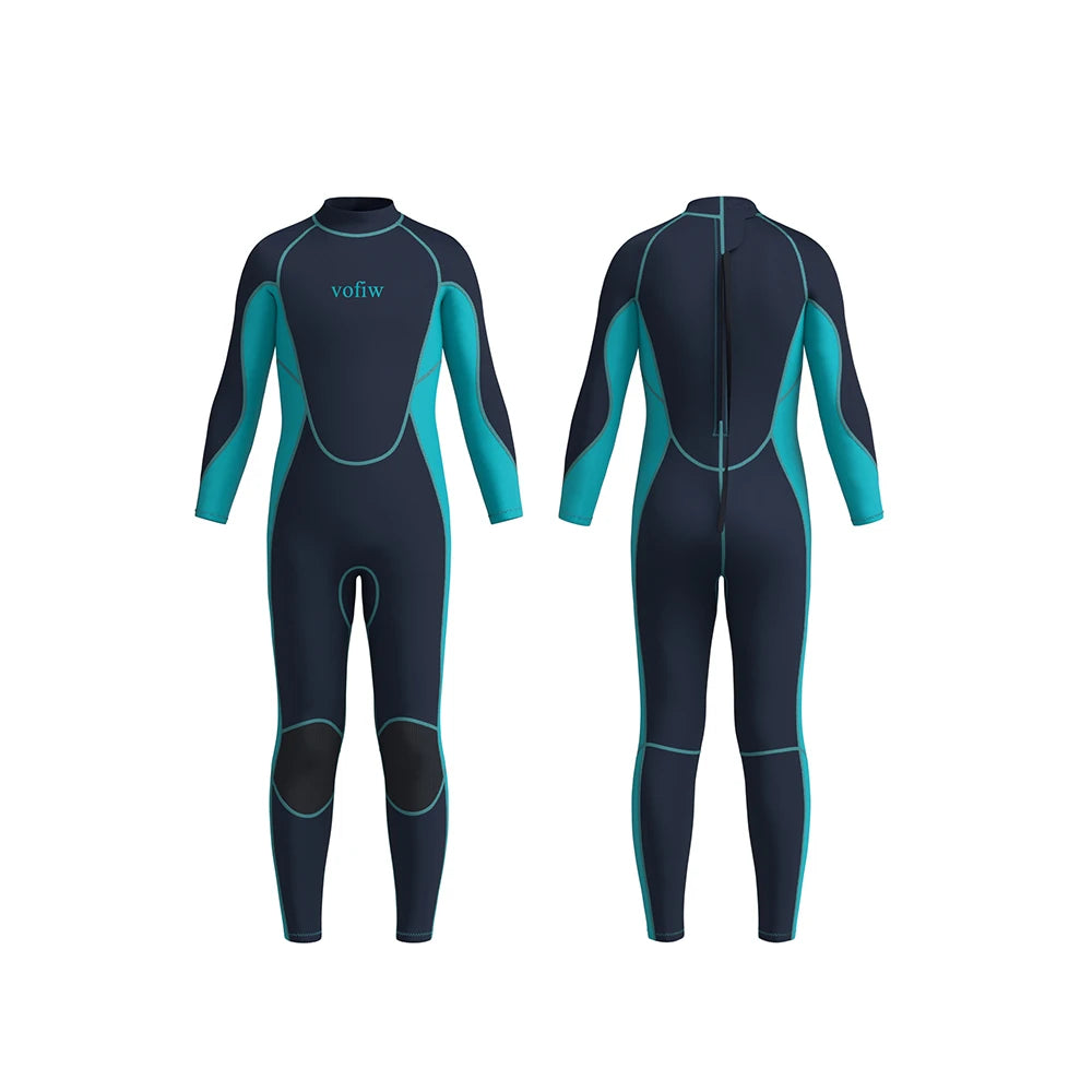 Children's 3MM Neoprene Wetsuit | Back Zip Swimsuit for Kids