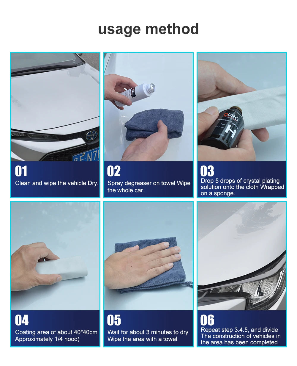 Dpro 9H Ceramic Car Coating Kit - Liquid Glass Nano Paint Protection