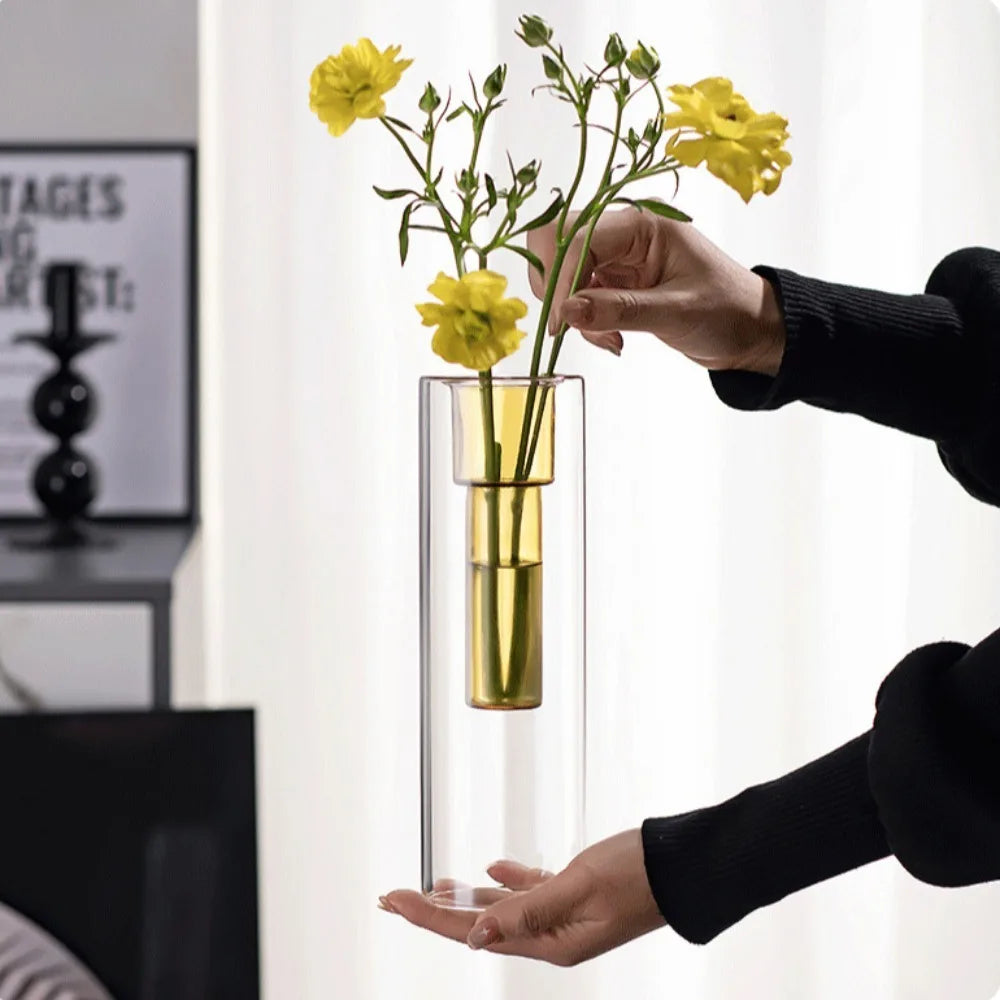 Elegant Glass Hydroponic Vase - Modern Home Decor for Plants