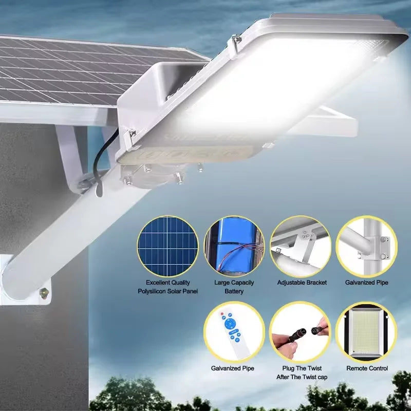Vabena Aluminum 8000mAh Solar Street Light - Outdoor LED Wall Lamp