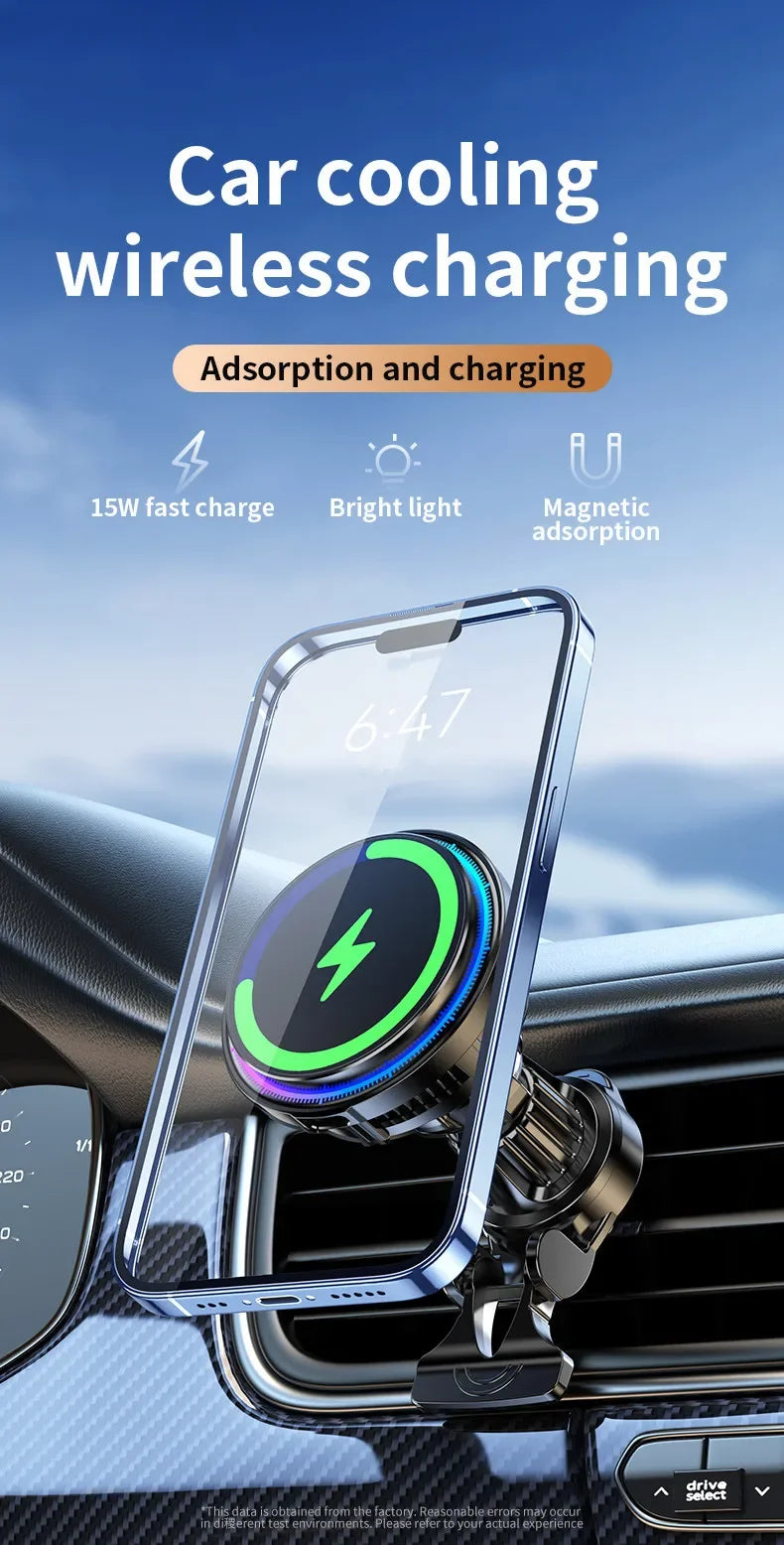VIKEFON Ice Cooling Magnetic Wireless Car Charger - Fast Charging Mount