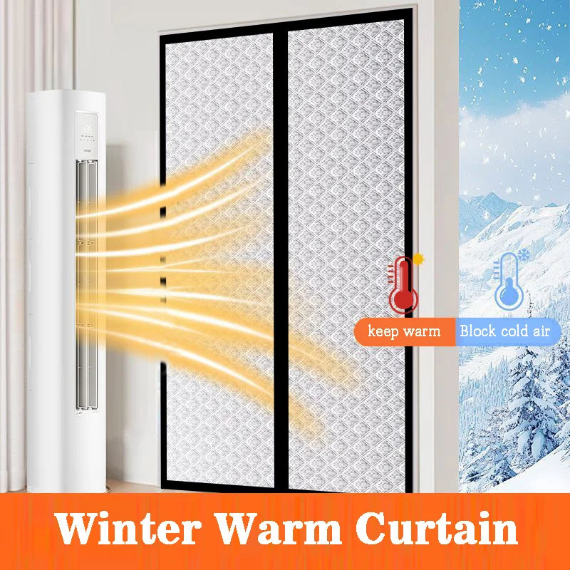 Magnetic Winter Door Curtain | No Drill | Energy Saver | Easy Install