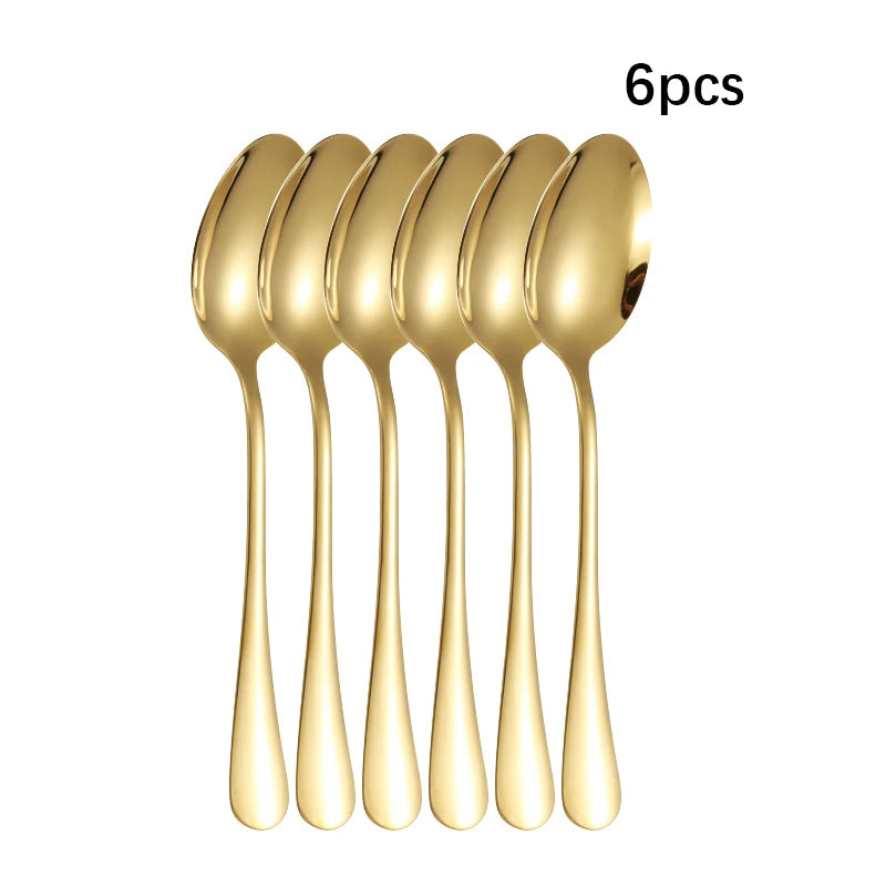 Vabena Golden Stainless Steel Cutlery Set - Elegant Dining | Premium Gold Flatware