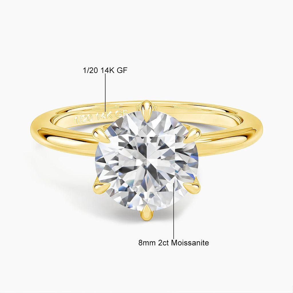 Elegant 14K Gold Filled Moissanite Engagement Ring for Women