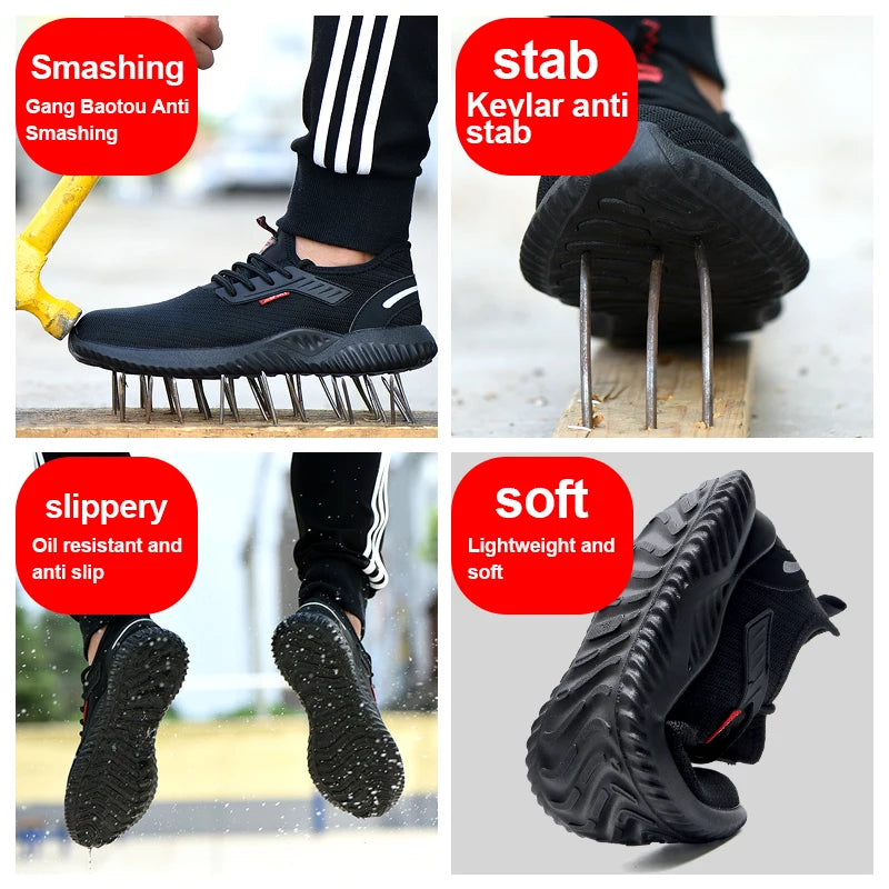 Vabena Indestructible Steel Toe Work Sneakers for Men & Women | Safety Footwear