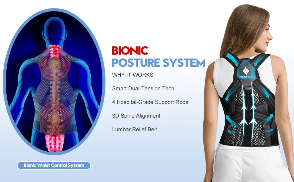 NEENCA Posture Corrector for Women - Adjustable Back Brace Support
