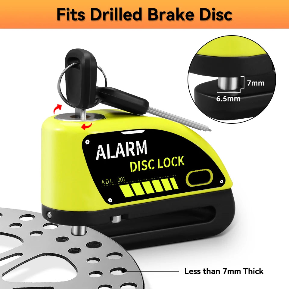 Extractme 120dB Motorcycle Alarm Disc Lock - Anti-Theft Security