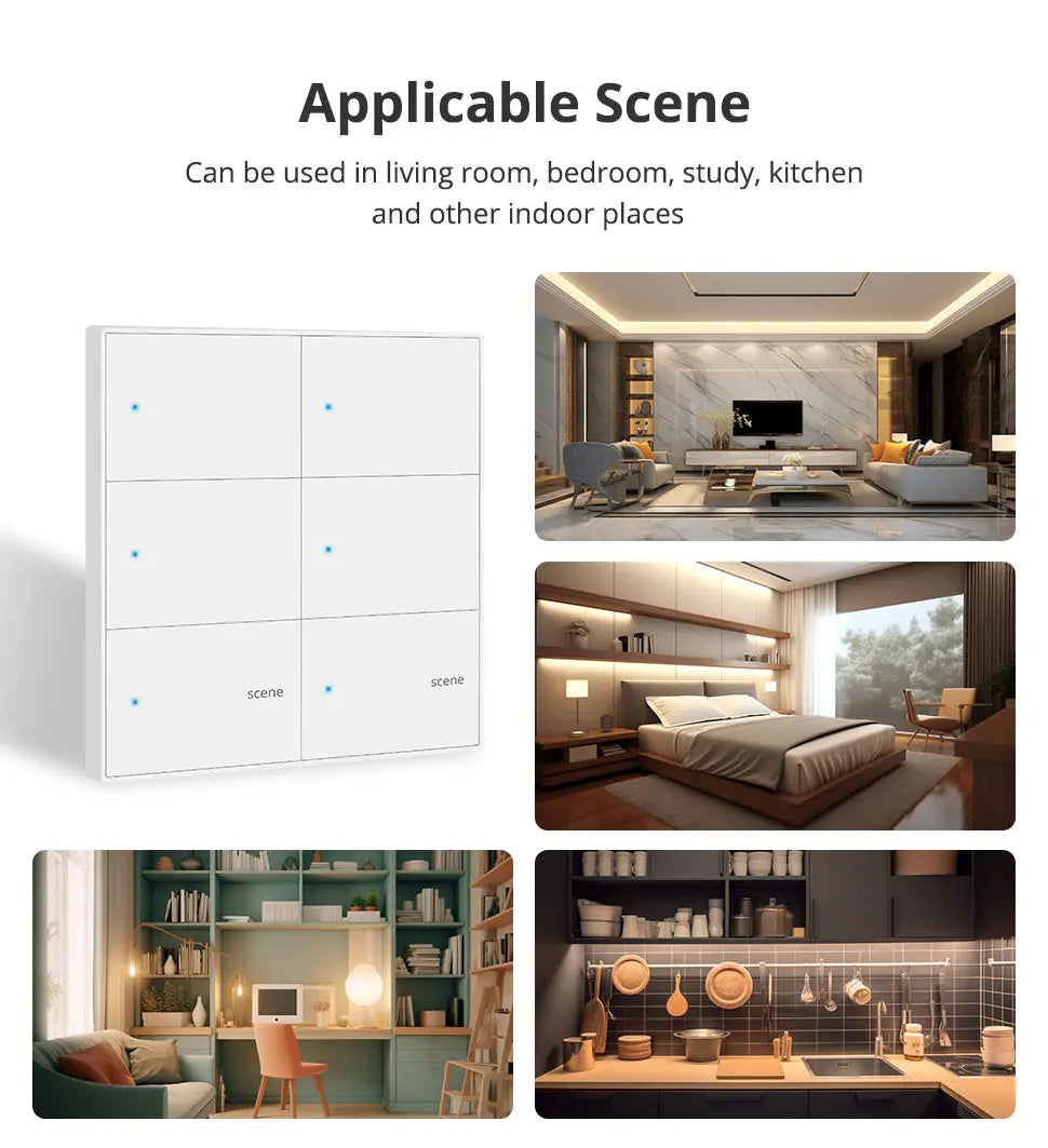 Zemismart Smart Scene Controller - Wall Mount Home Automation
