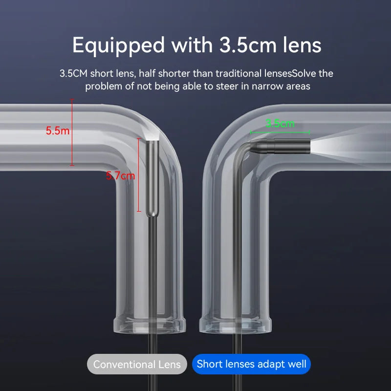 4.3" Dual Lens 1080P HD Industrial Endoscope Camera | Waterproof Car & Sewer Borescope with LED