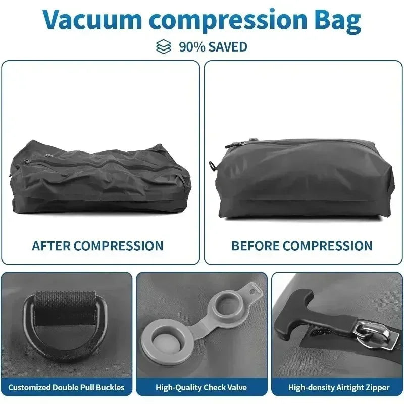 17L Vacuum Compression Travel Bag with Pump - Reusable Space Saver for Clothing