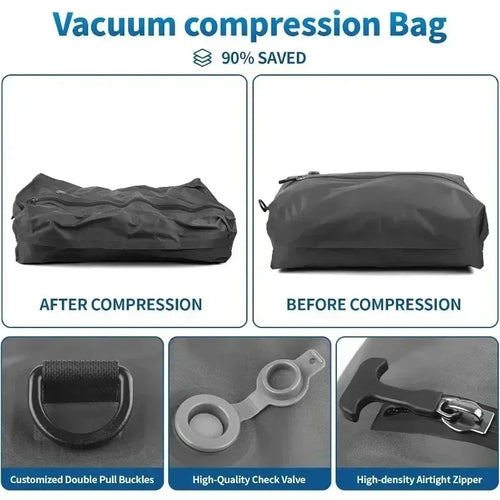 17L Vacuum Compression Travel Bag with Pump - Reusable Space Saver for Clothing