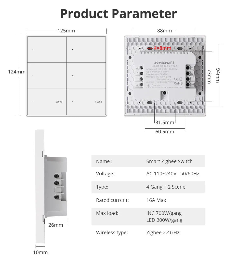 Zemismart Smart Wall Scene Controller | Home Automation Hub