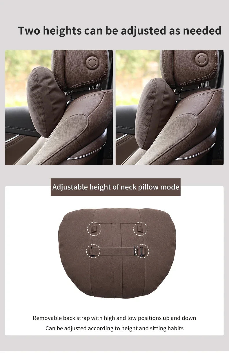 Premium Car Headrest Neck Support Pillow - Maybach S-Class Design, Universal Fit